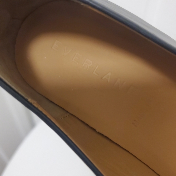 Everlane 2 Tone Black & White Pointed Leather Flat Loafers Size 8 - Picture 9 of 12